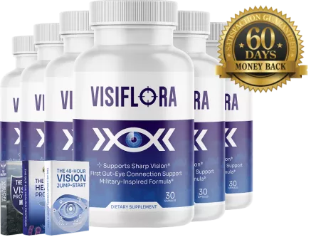 VisiFlora supplement bottle with natural ingredients
